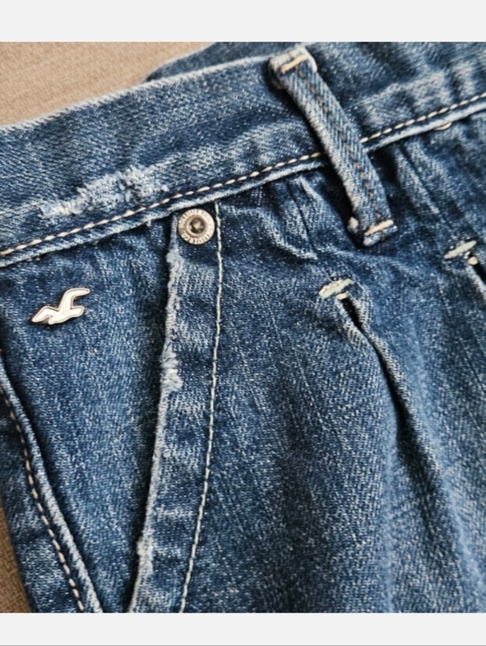 Hollister Women's Blue Denim Skirt Mini Low Rise Y2k Jean Skirt - Picture 2 of 11